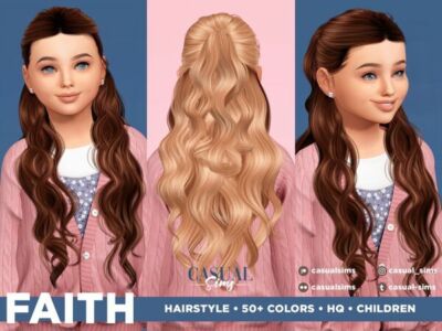 Faith Hairstyle for Children Sims 4 CC