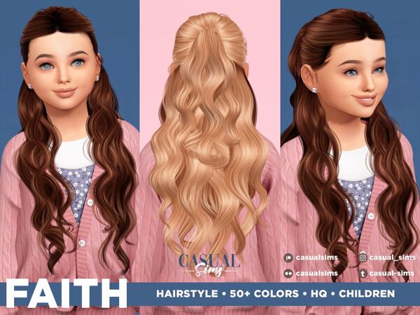 Faith Hairstyle for Children Sims 4 CC