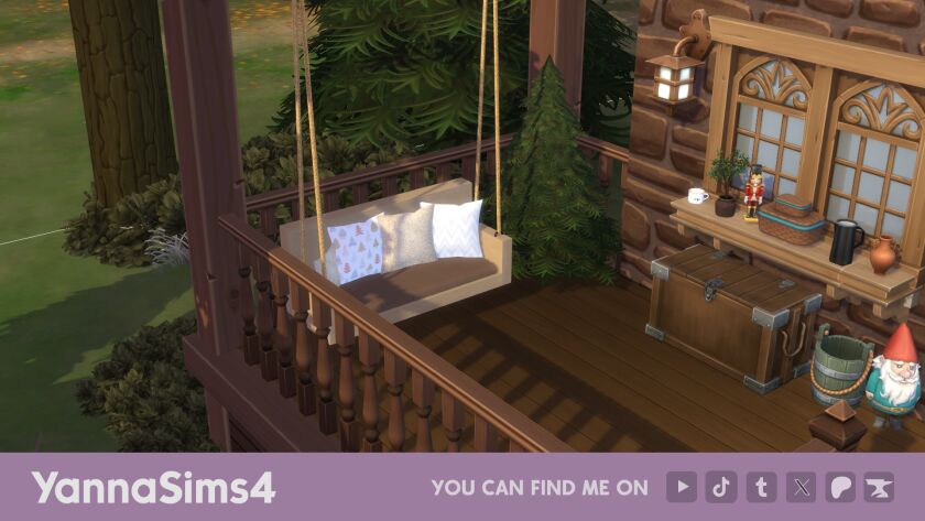 sims 4 cc fallwinter porch swing set 2