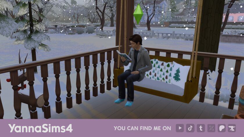 sims 4 cc fallwinter porch swing set 4