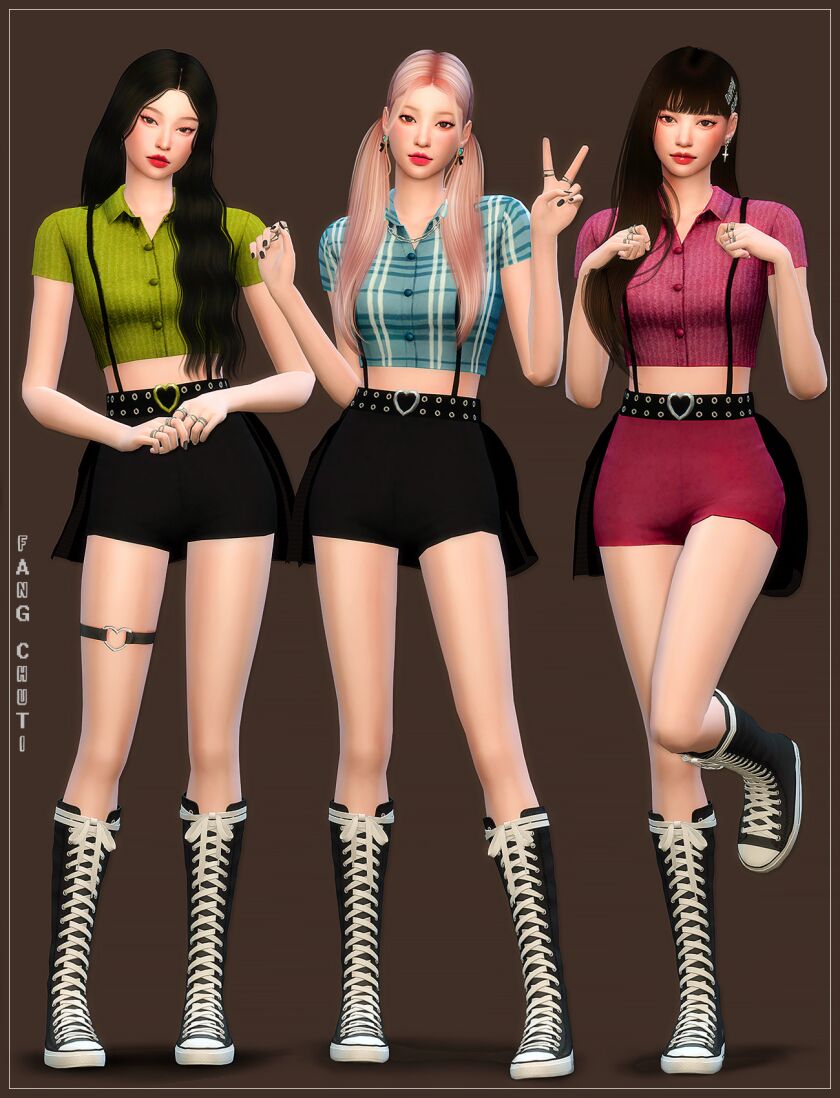 Create Sims in ROSé Blackpink’s ‘Lovesick Girls’ Outfits Sims 4 CC