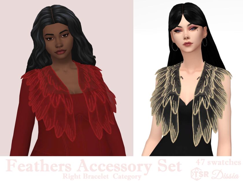 Feathers Accessory Set Sims 4 CC