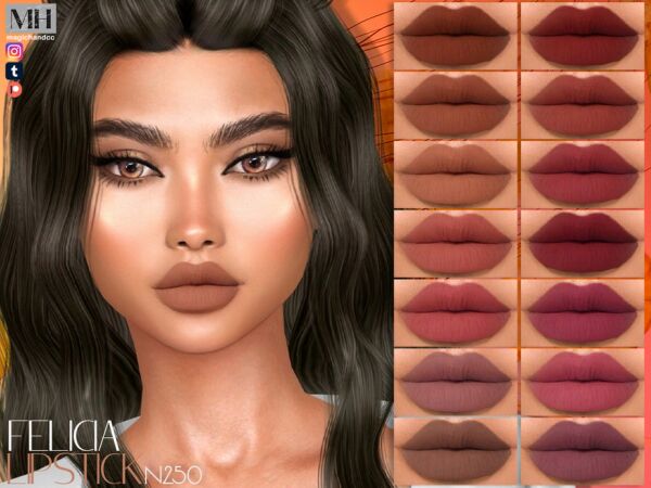 Felicia Lipstick N250 by MagicHand Sims 4 CC