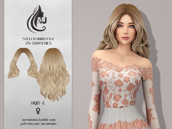 Stunning Long Wavy Hairstyle for Sims Female Sims 4 CC