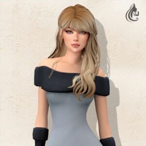 Maxis Match Long Wavy Hairstyle for Females Sims 4 CC