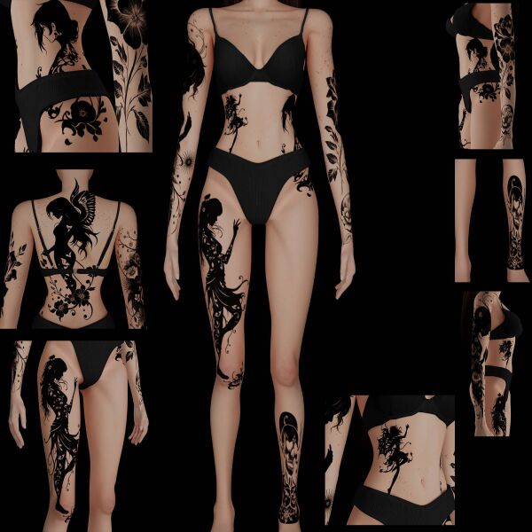 Stunning Female Tattoos Collection #24 Sims 4 CC