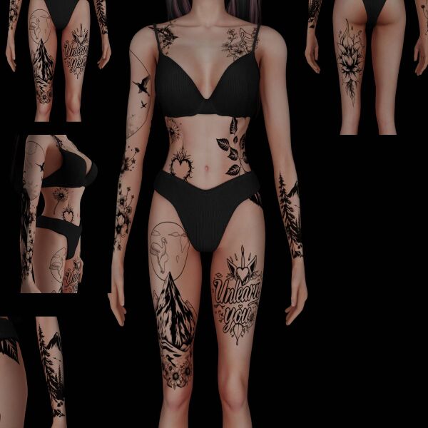 Stunning Female Tattoos Collection #26 Sims 4 CC