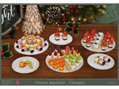 Festive Appetizers – Mix of Canapes Sims 4 CC