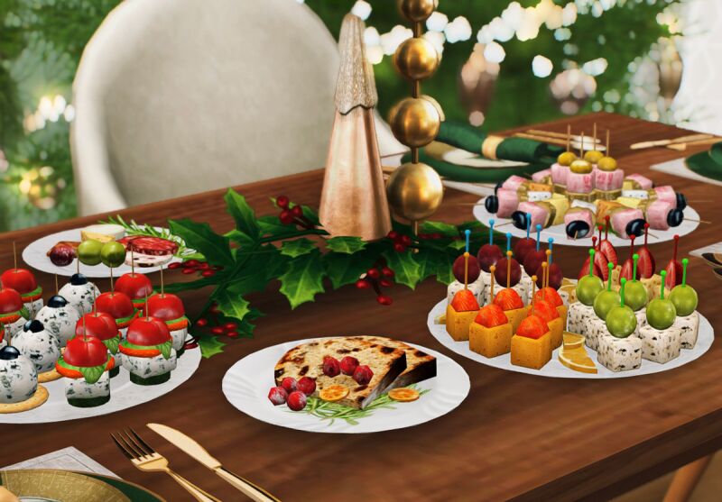 sims 4 cc festive appetizers mix of canapes by somik severinka 3