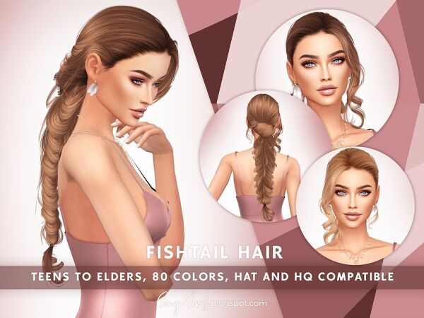 Stunning Fishtail Hair Sims 4 CC