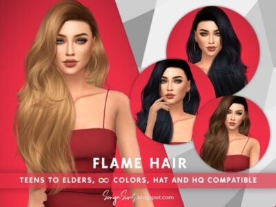 Flame Hair Sims 4 CC