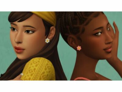 Flor Earrings – Beautiful Accessory for Women Sims 4 CC