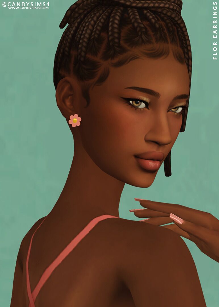 sims 4 cc flor earrings by candysims 3