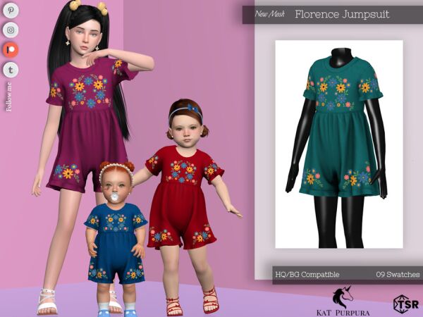 Florence Jumpsuit for Kids Sims 4 CC