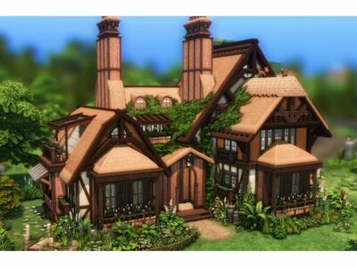 Charming Flower Cottage by PlumbobKingdom Sims 4 CC