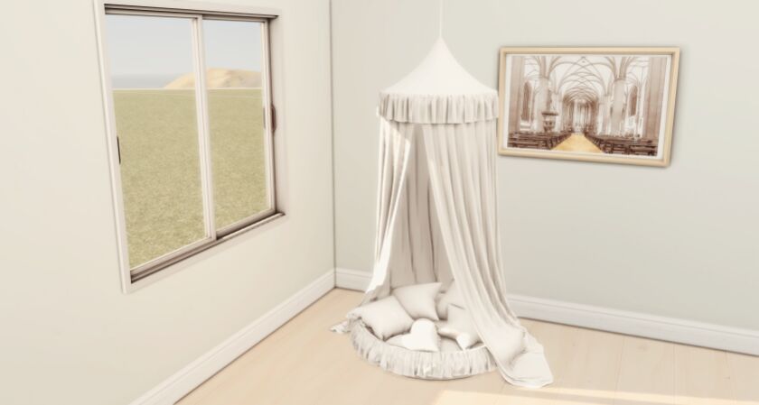 sims 4 cc fluffy tent and pet bed by lalalana 2