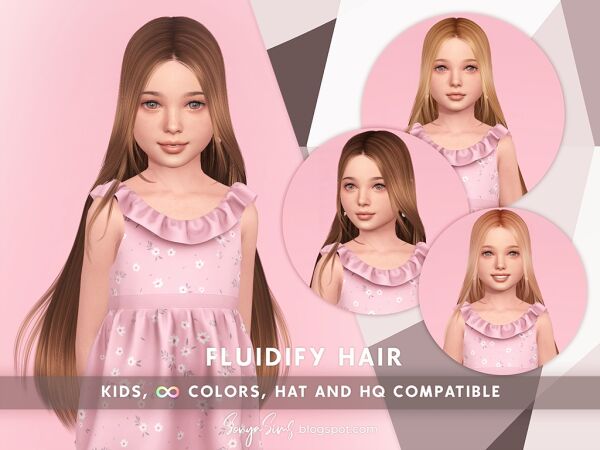 Fluidify Hair for Kids Sims 4 CC