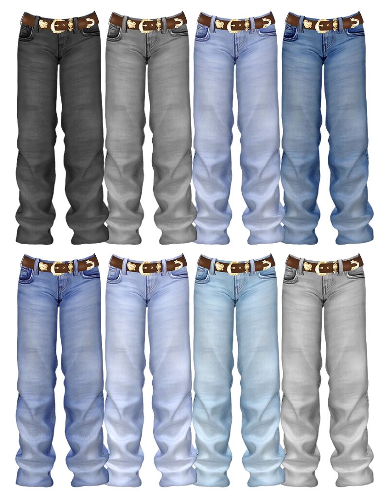 sims 4 cc foster belted jeans 2