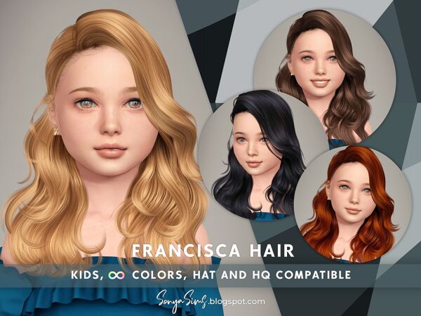 Francisca Hair for Kids Sims 4 CC