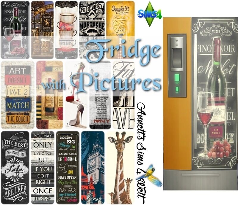 Fridge With Pictures Sims 4 CC