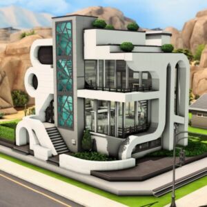 Futuristic Family House (NO CC) Sims 4 CC