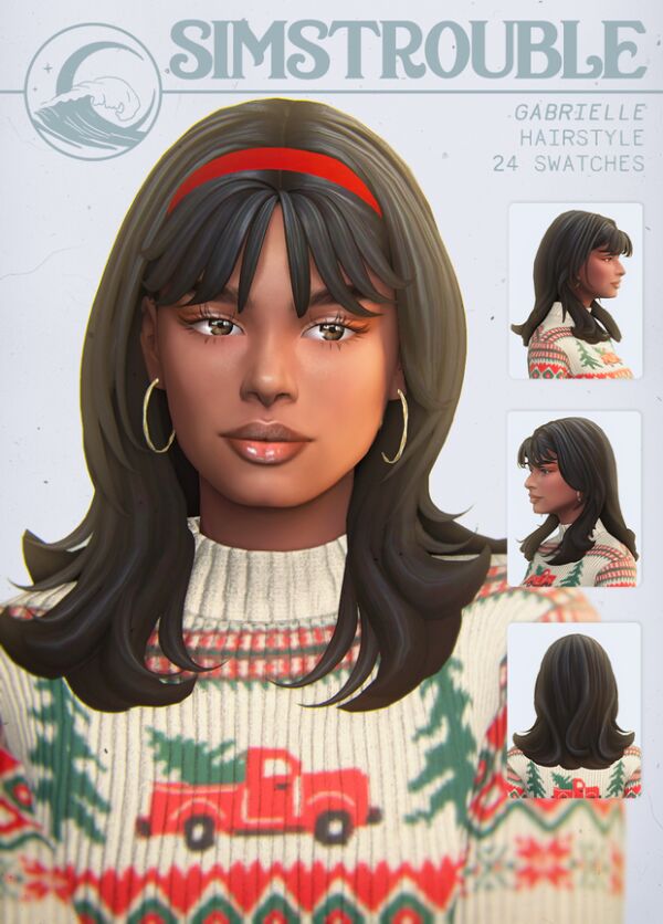 Gabrielle Hairstyle by Simstrouble Sims 4 CC