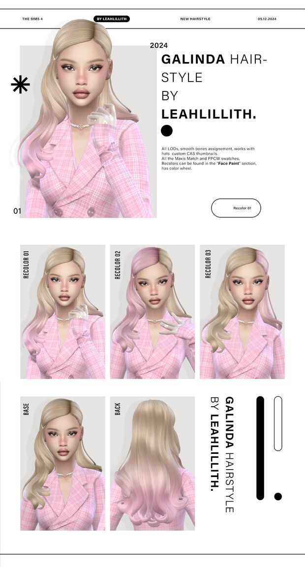 sims 4 cc galinda hairstyle by leahlillith 2