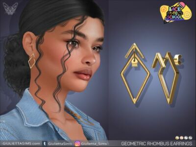 Stunning Geometric Rhombus Earrings Sims 4 CC