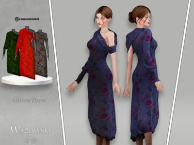 Gianna Dress By _Wazowski_ Sims 4 CC