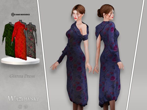 Gianna Dress By _Wazowski_ Sims 4 CC