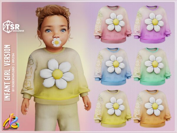 Adorable Infant Girl Top by RobertaPLobo Sims 4 CC