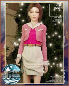 Stylish Girl’s Winter Crop Coat Sims 4 CC