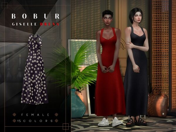 Giselle Midi Dress Sims 4 CC