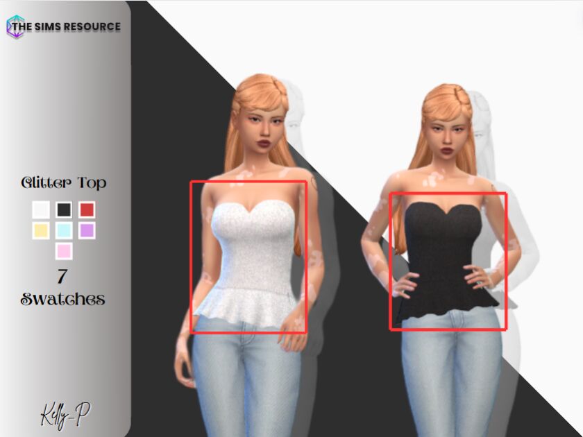 Sparkling Strapless Top Sims 4 CC