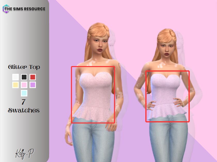 sims 4 cc glitter top 2