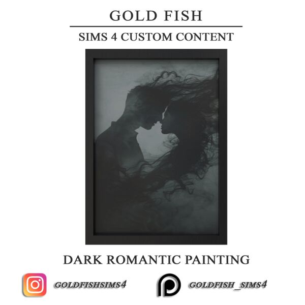 Goldfish Dark Romantic Painting Sims 4 CC