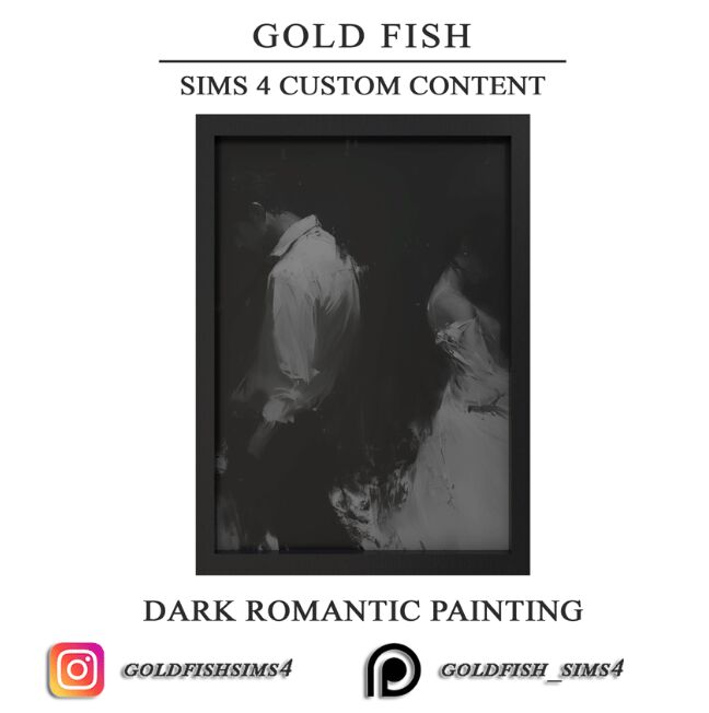 sims 4 cc goldfish dark romantic painting by goldfishsims 2