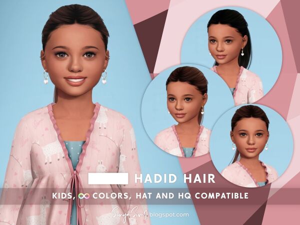 Hadid Hair Kids Sims 4 CC