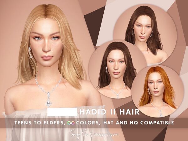 Stunning Hadid Hair Style 2 Sims 4 CC