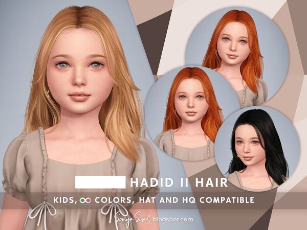 Stylish Hadid Hair for Kids Sims 4 CC