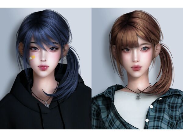 Stylish Hair N47 by Jinosims Sims 4 CC