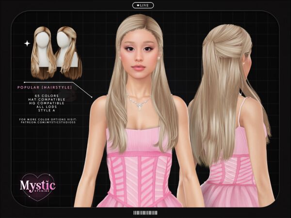 Hairstyle – Style A By Mystic Studios Sims 4 CC