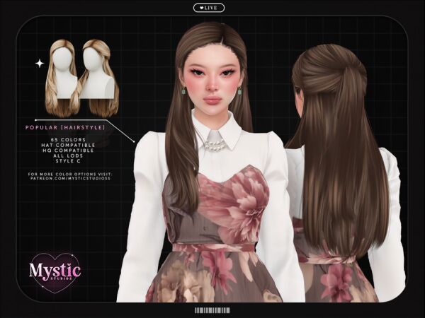 Hairstyle – Style C by Mystic Studios Sims 4 CC