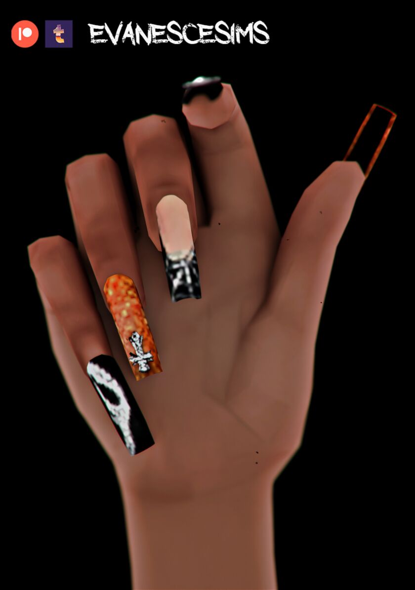 sims 4 cc halloween glittery nail set early access until 3