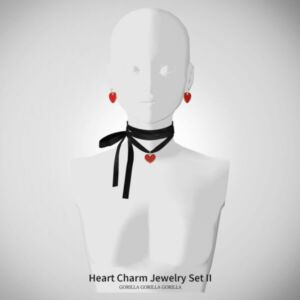 Heart Charm Jewelry Set II Sims 4 CC