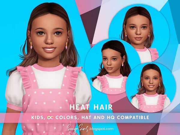 Stylish Heat Hair for Kids Sims 4 CC