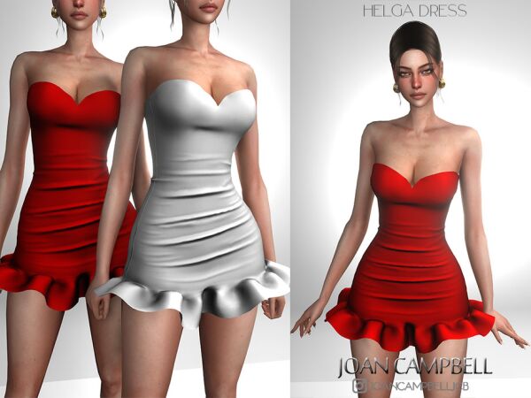 Helga Dress by Joan Campbell Beauty Sims 4 CC