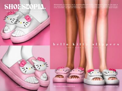 Adorable Hello Kitty Slippers for Sims 4 Sims 4 CC