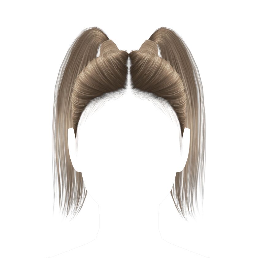 sims 4 cc high mid length double ponytails aurum 2