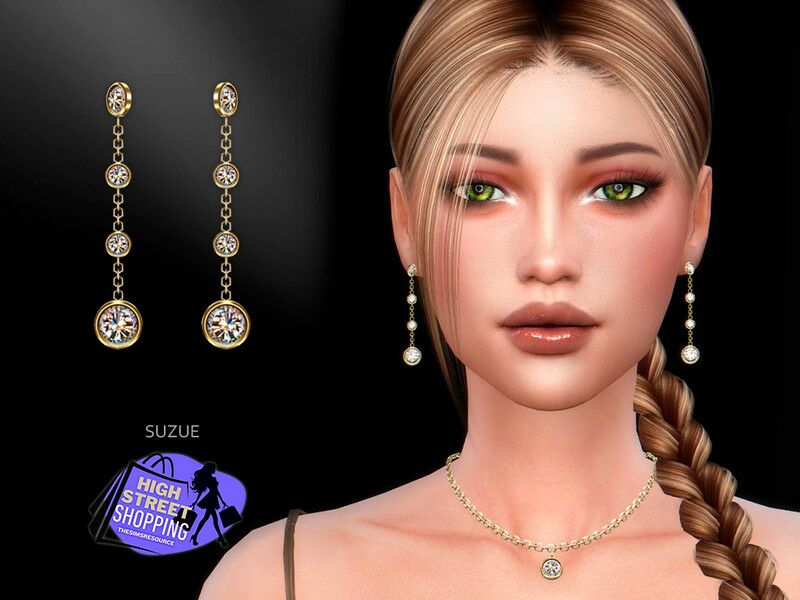 Stylish Jewel Earrings by Suzue Sims 4 CC